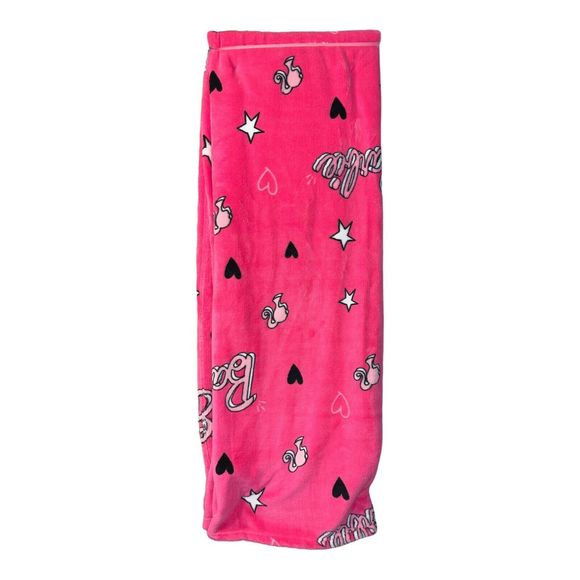 Barbie Hot Pink Blanket HeartSuper Soft Oversized Plush Throw NEW & RARE - Picture 3 of 4